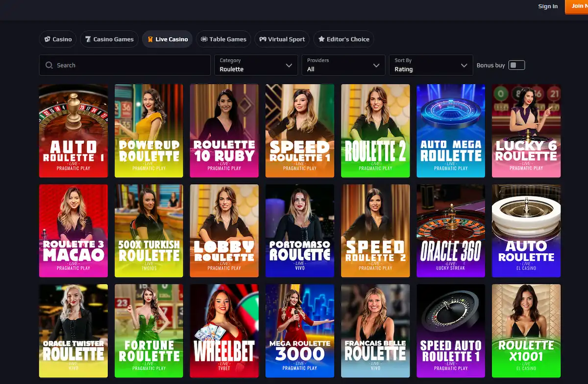 Blaze Spins live roulette table with real-time betting grid