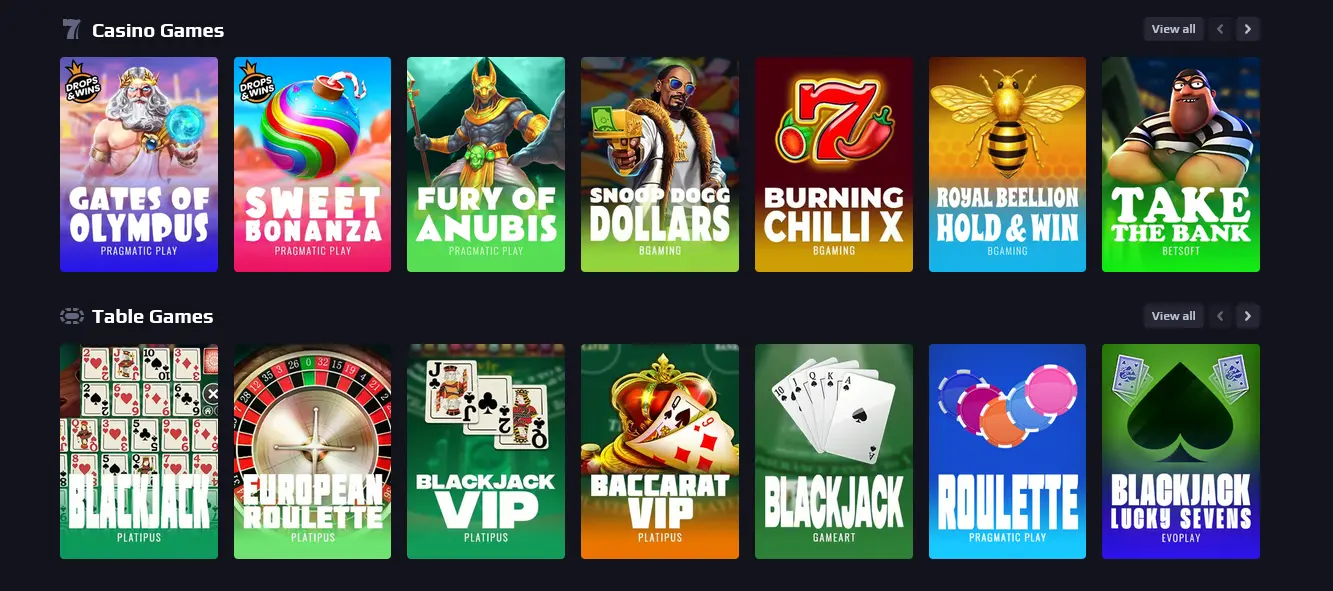 Blaze Spins pokies lobby with Megaways and Bonus Buy slot titles
